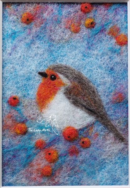 Robin wool painting by The Lay Moth