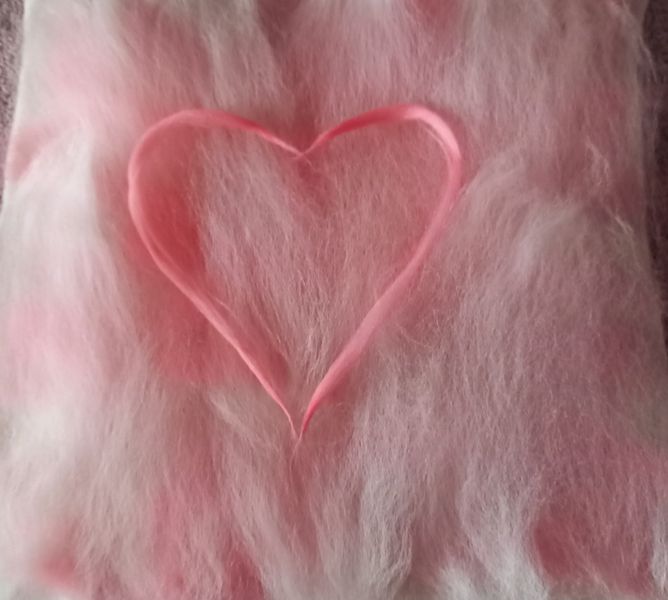 Merino wool Heart - stage 1 felting