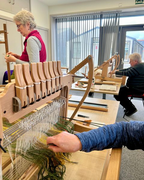 Weaving on our table looms