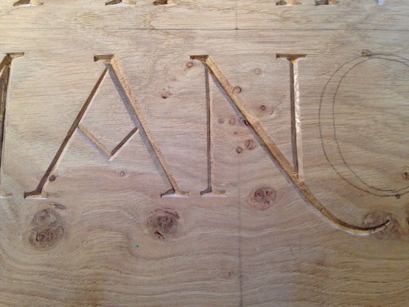 Letters in oak