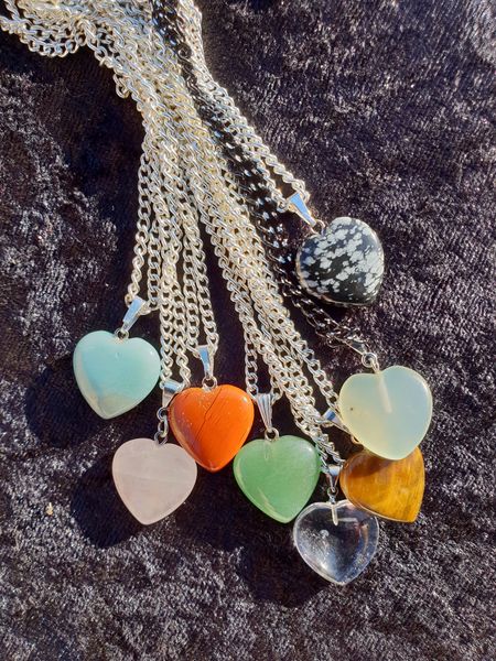 ♥ CRYSTAL PUFFY HEART NECKLACES ♥ 