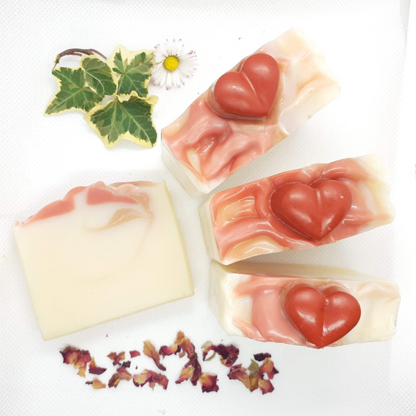 Rose geranium Valentines' soap