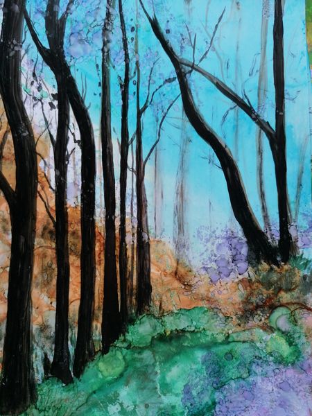 Alcohol Ink Trees