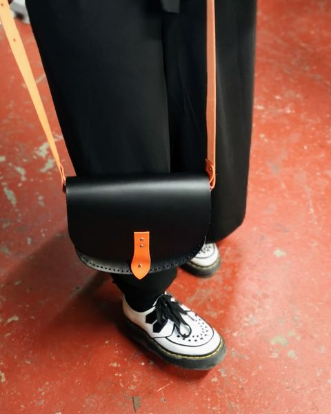 black and orange saddlebag