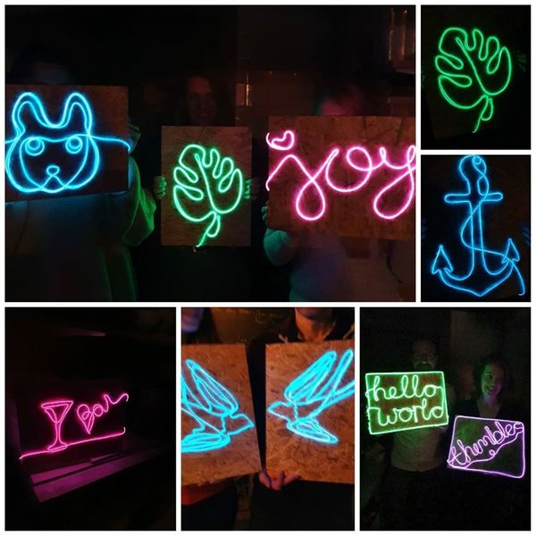 Examples of neon signs made from our Twin Made kits and classes. 