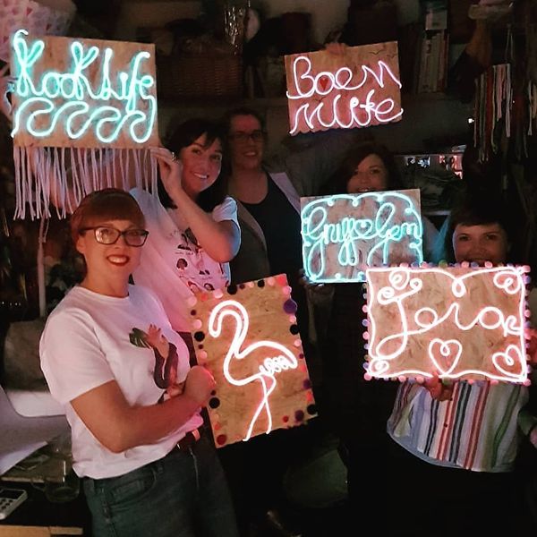Examples of neon signs made from our Twin Made kits and classes. 