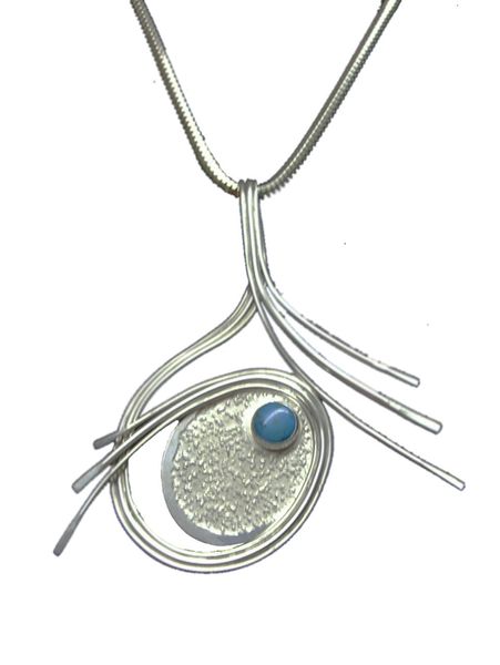 Silver and opal pendant by Christina Raison