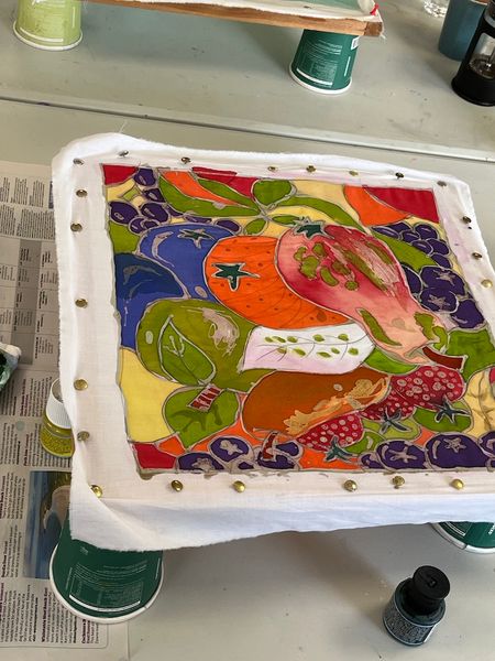 Batik with Jo WEhiteland at Moor and Sea Holidays in North Devon