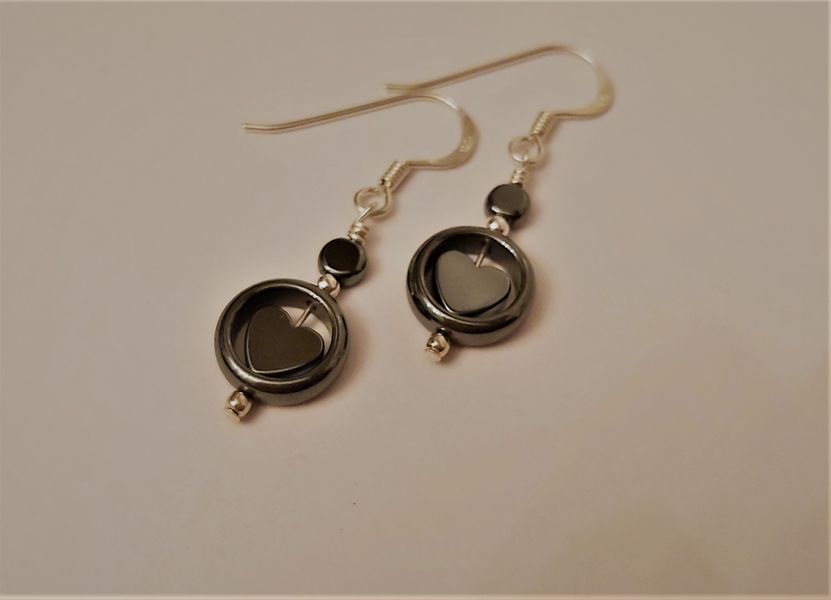 HEMATITE 925 SILVER HALLMARKED EARRINGS 
HAND CRAFTED 
