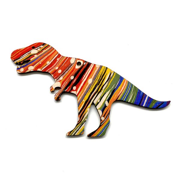 Dinosaur marbled woodcut multicoloured