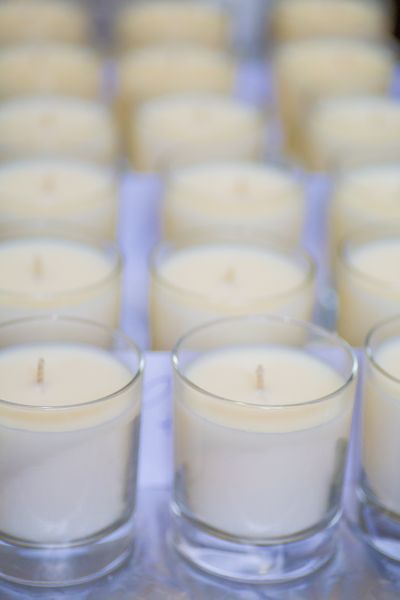 Candles in clear glass
