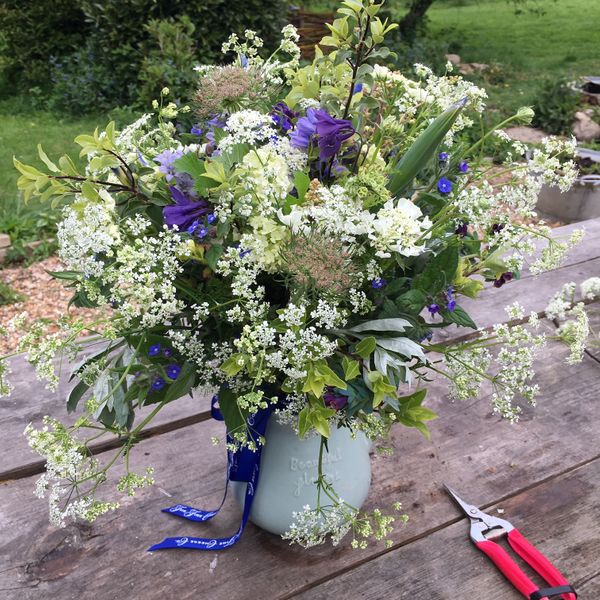 Summer hand-toed bouquet using all flowers & foliage grown by us at the Blooming Green plot.