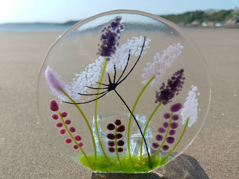 flower fused glass