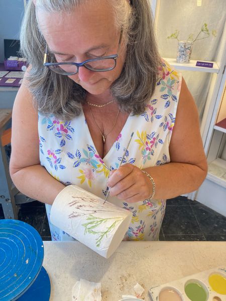 Glazing a night light vase