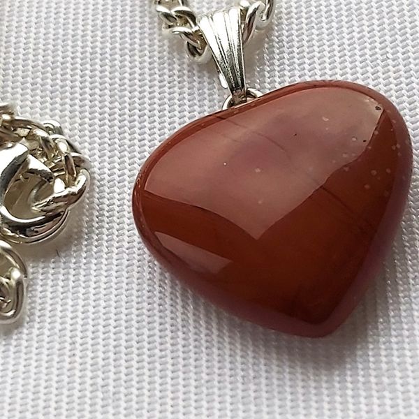 ♥ Heart Crystal Genuine Gemstone Red Jasper ♥