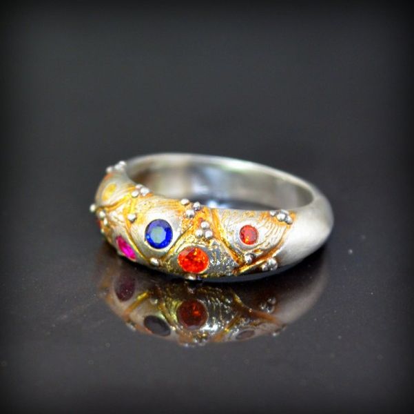 Harlequin Ring by Tracey Spurgin of Craftworx