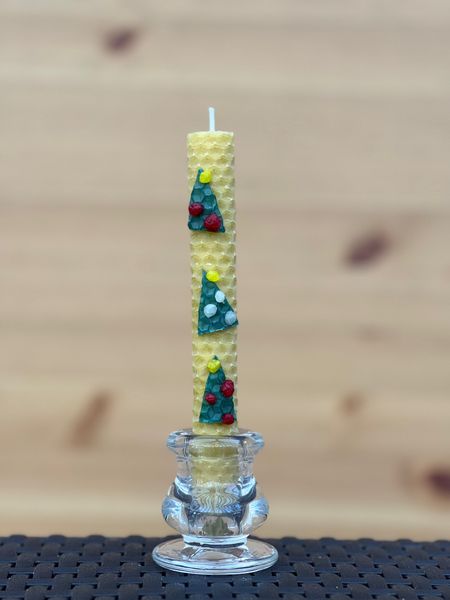 Rolled Beeswax Mini Christmas Trees