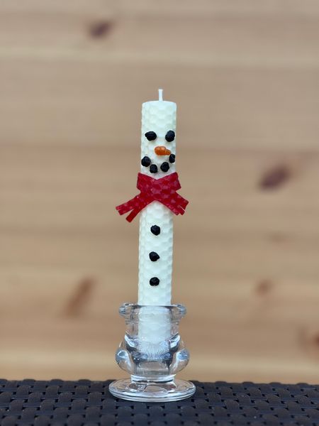 Rolled Beeswax Snowman