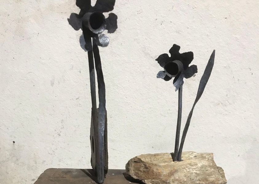 Made by a previous student... daffodil sculptures for St David's Day