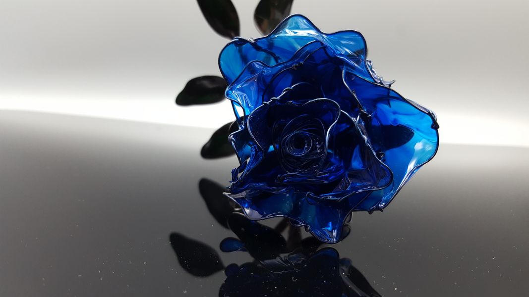 A rose made in Hawaiian Blue resin
