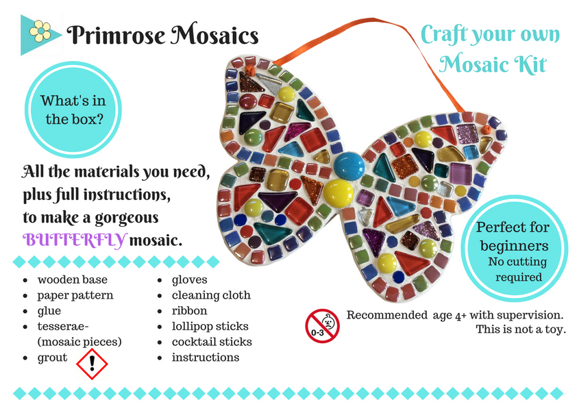 Craft it yourself Indoor mosaic kit: Rainbow Butterfly