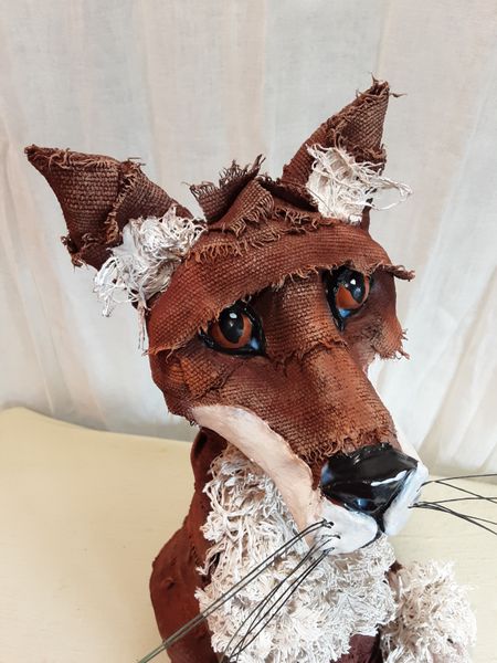 Fabric Sculpted Fox Face detail
