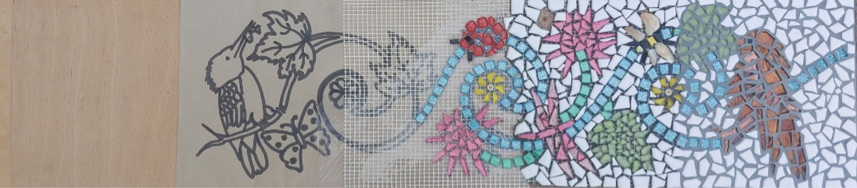 Learn how to make two mosaics, from creating the design to waterproofing, fitting and grouting...all in a day.