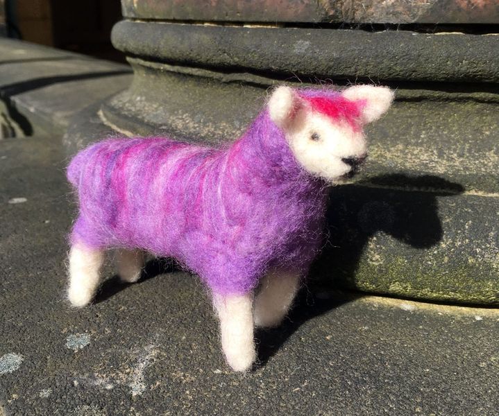 Purple funky felted sheep