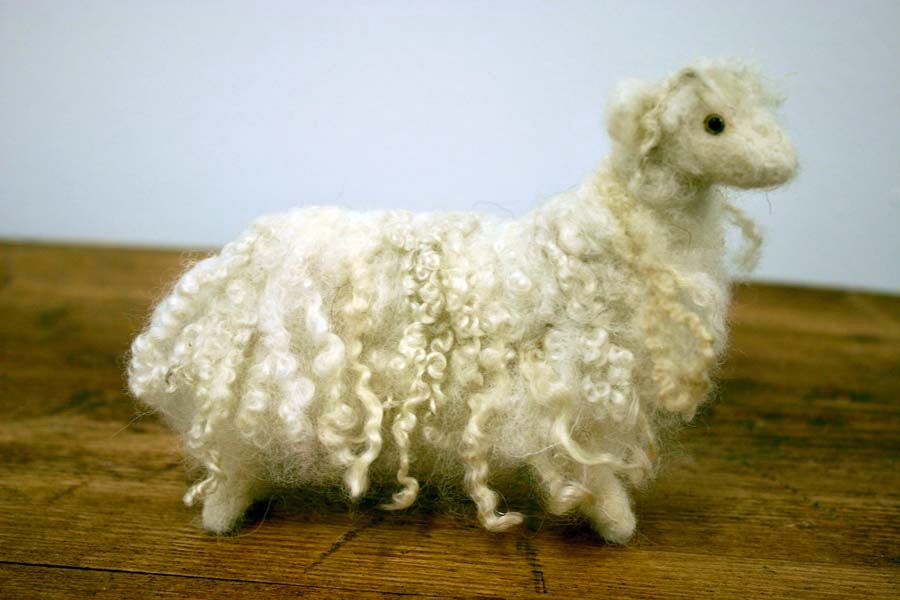 Curly felted sheep