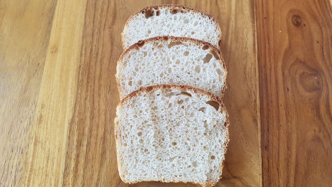 Even crumb, perfect for toast and sandwiches