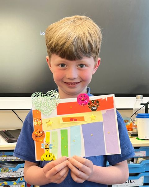 Patchwork Art by 5 Year Old Olly