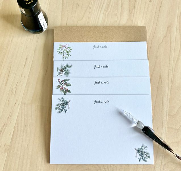 Winter Botanicals A6 flat notecard gift set from Maire Curtis Lakeland Studio
