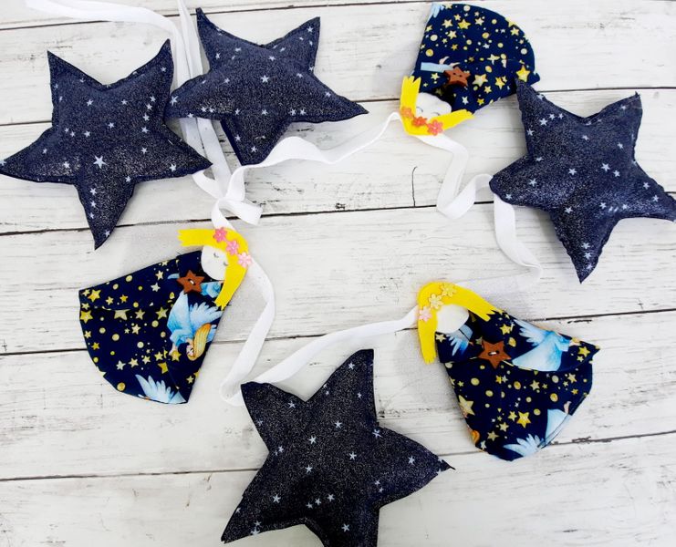 Angels and stars bunting
