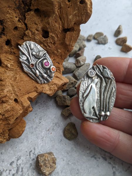 Woodland Silver Clay Pendant 
