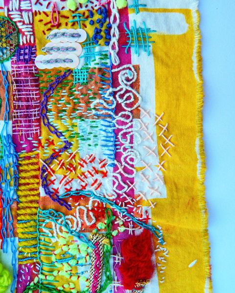 Artists doodle cloth sampler 