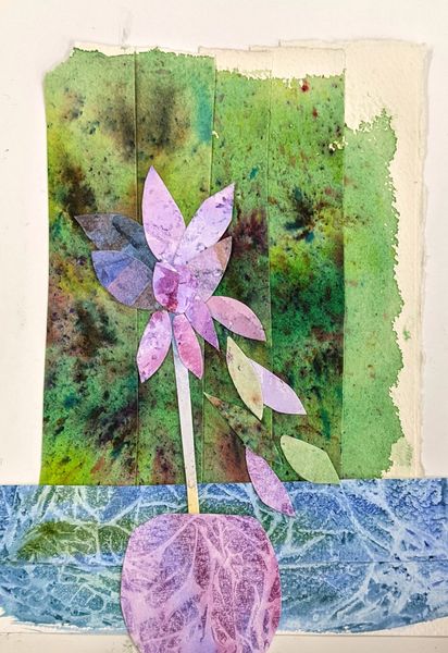 Watercolour painting & Collage, students work 