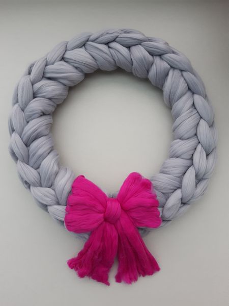 Silver Arm Knit Wreath Colour Choice