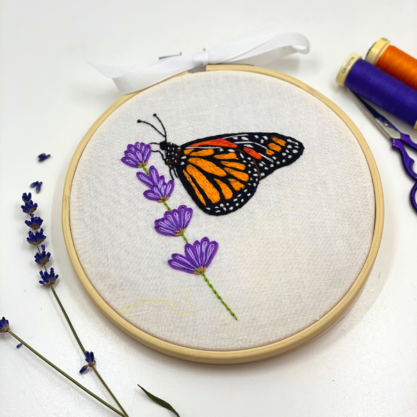 Butterfly & Lavender beginners embroidery kit