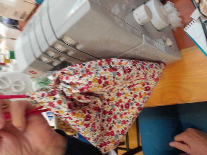 Making a draw string bag with overlocker