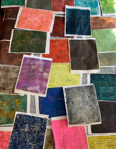 Gelli print layers and textures