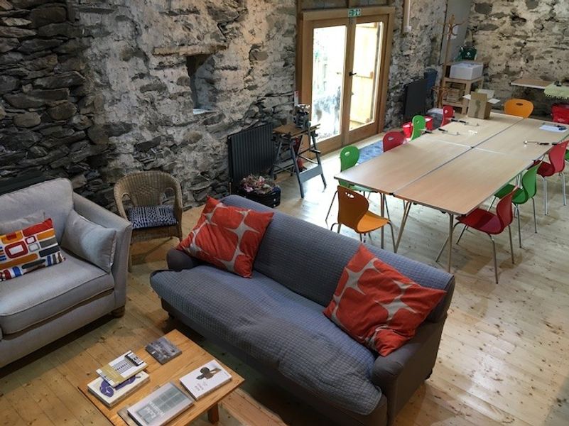 The art studio at Cowshed Creative is a beautiful space - perfect to relax and create