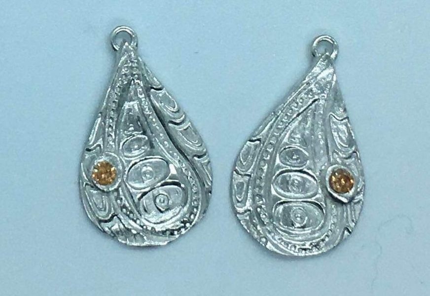 Embedded stone earrings