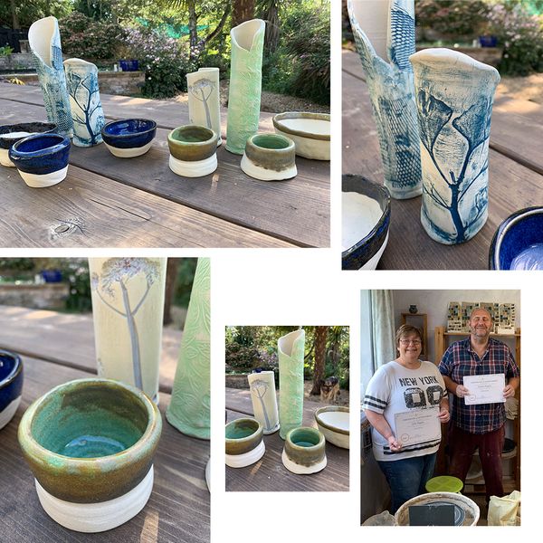 Sally and Graham made some beautiful pots in the ceramics workshop.