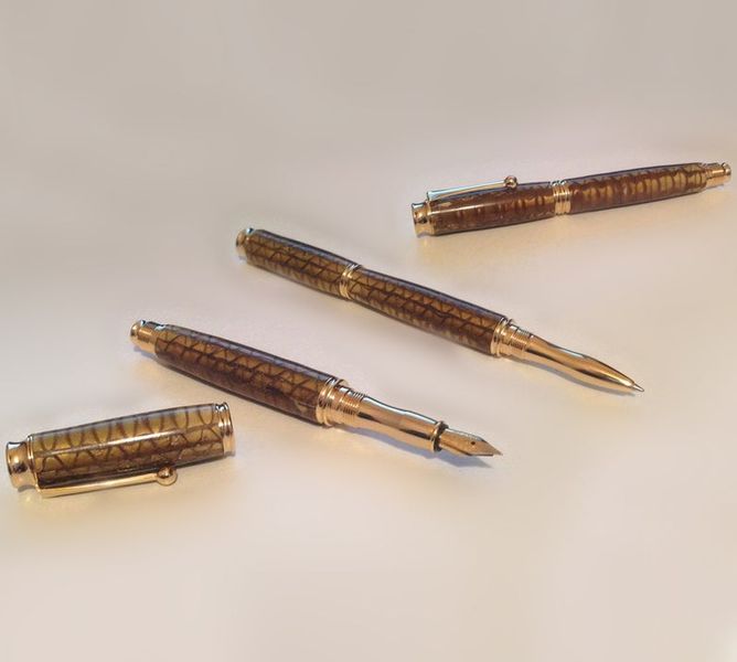 Pens with resin and cardboard grip