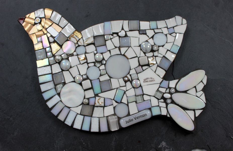 Mosaic bird cut out shape