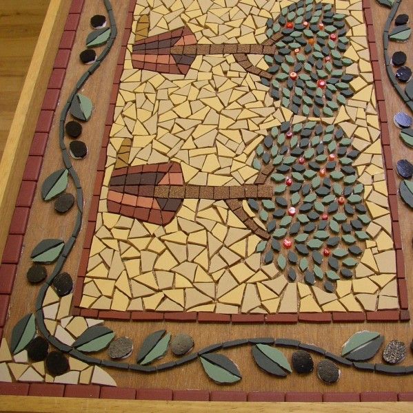 Mosaic tray - student's work created on zantium studios mosaic course