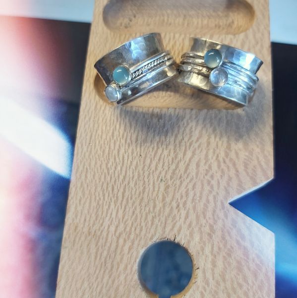 Spinner rings made by my students with added stones!