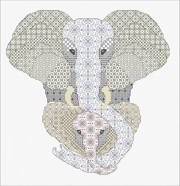 Blackwork Elephant from DoodleCraft Design