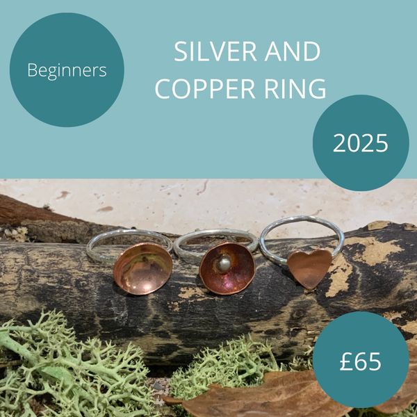 Silver and Copper stacker ring 