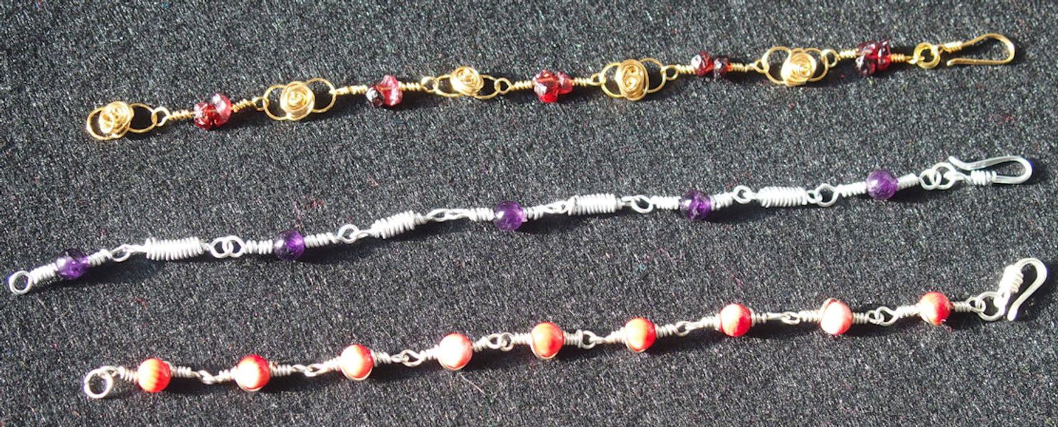 Bead and wire bracelet